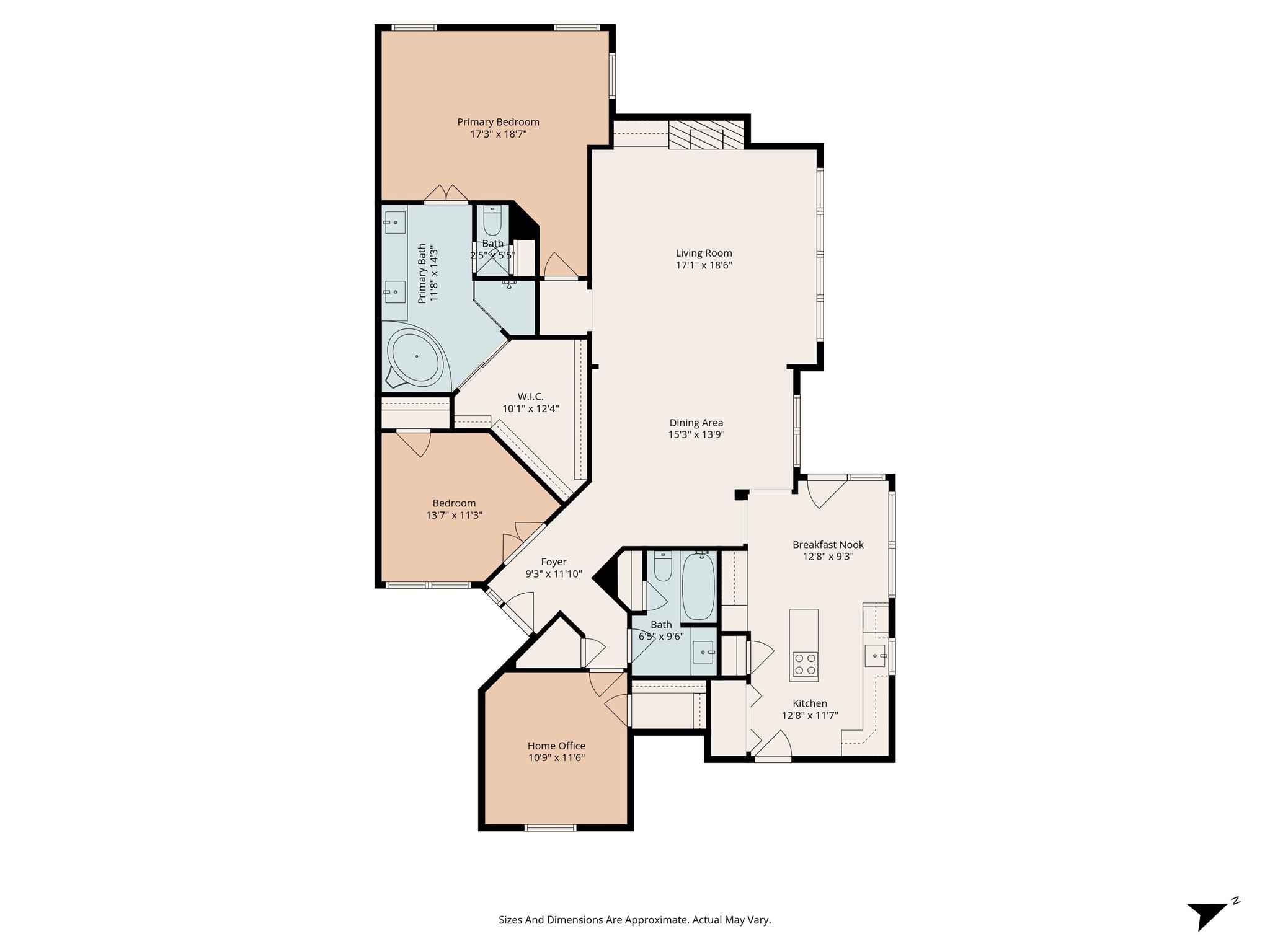 3 Heartleaf Court Spring, TX 77381 - Photo 46 of 46 Floor Plan. *Sizes and room dimensions are approximate*