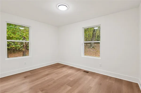 an empty room with a window