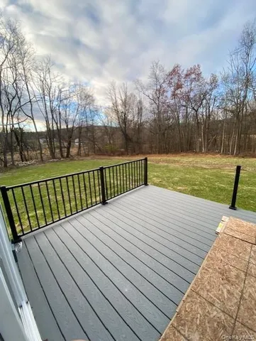 a view of a wooden deck
