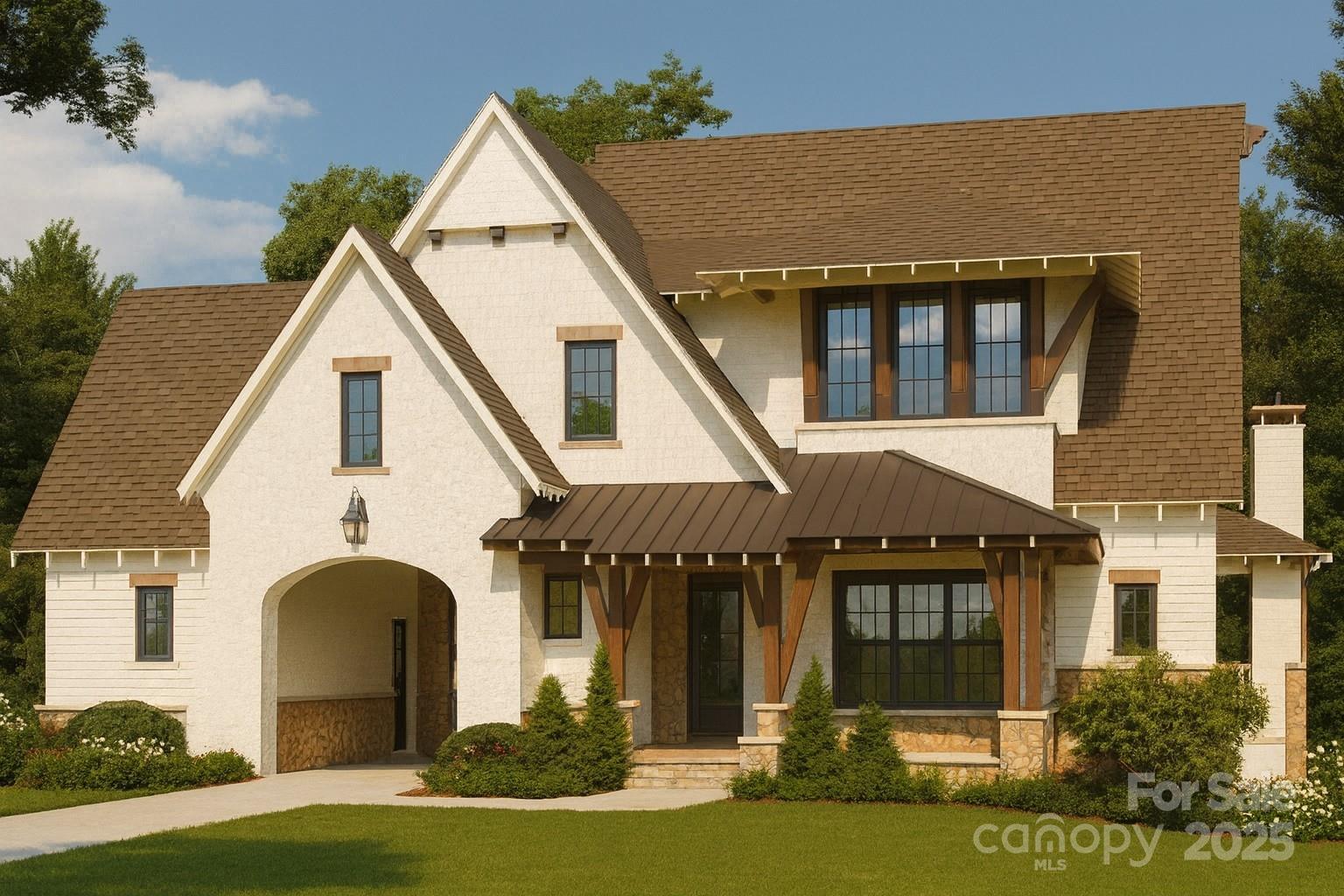 334 North Fork Road, Unit 2 Black Mountain, NC 28711 - Photo 1 of 4 a view of a white house with large windows and a yard in front of it