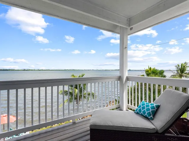 a balcony with furniture