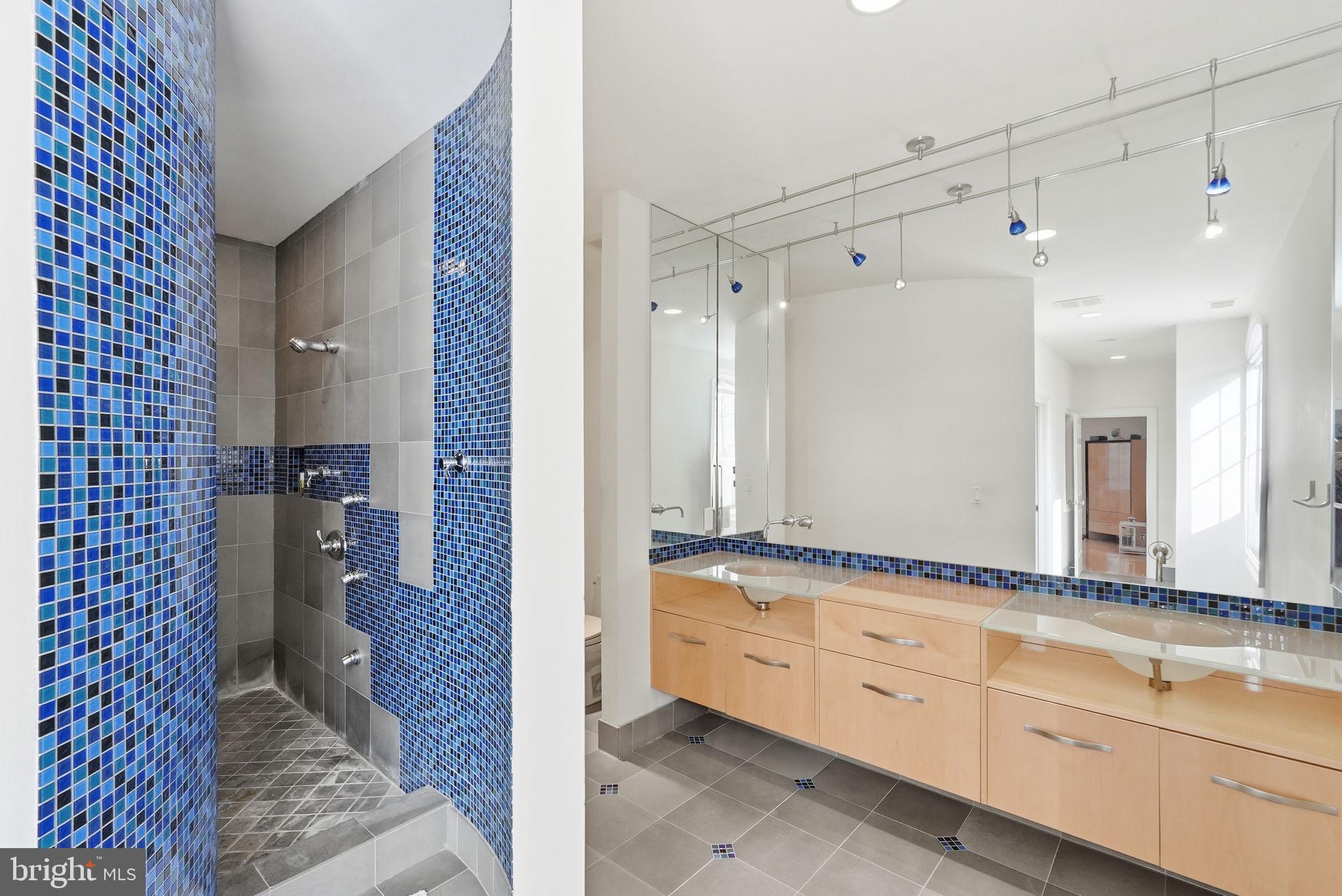 8537 Rapley Preserve Circle Potomac, MD 20854 - Photo 18 of 40 a bathroom with a granite countertop sink mirror and shower
