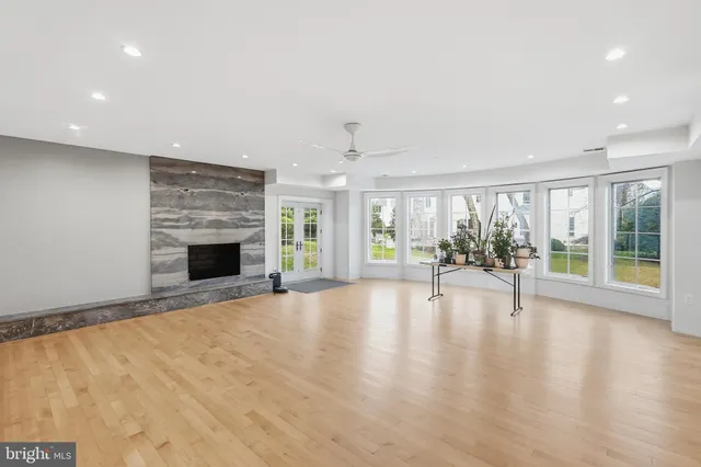 a view of a hall with a room