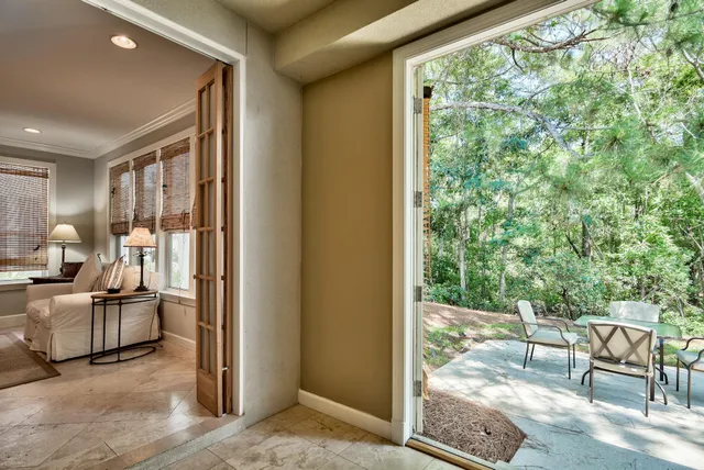 a view of a living room and a window