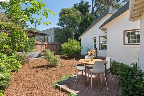 a building outdoor space with patio furniture