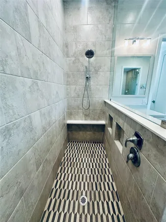 a bathroom with a shower