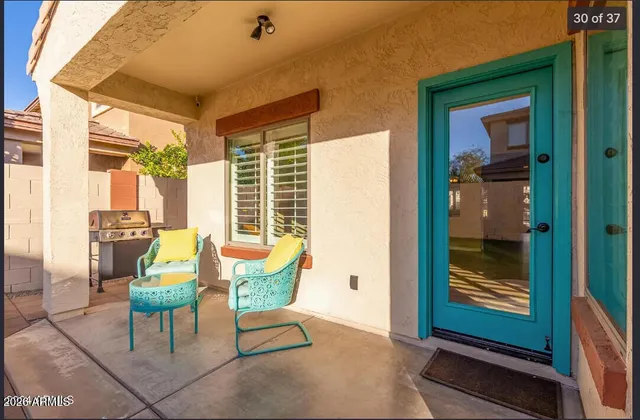 a living room with furniture