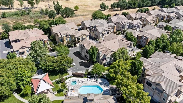 an aerial view of residential house with outdoor space