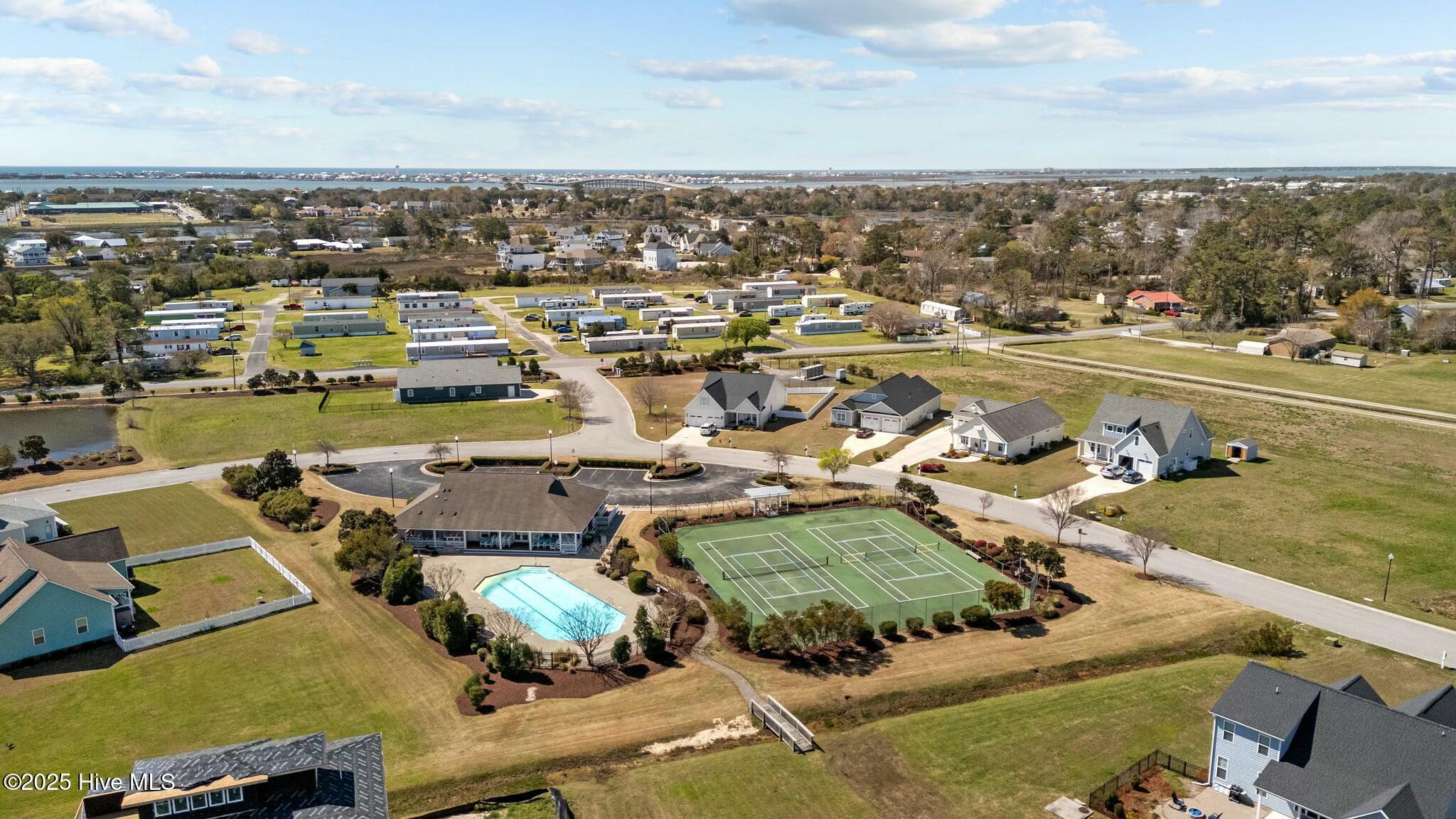 1603 Mainsail Road Morehead City, NC 28557 - Photo 24 of 25 Aerial Pool & Tennis Courts
