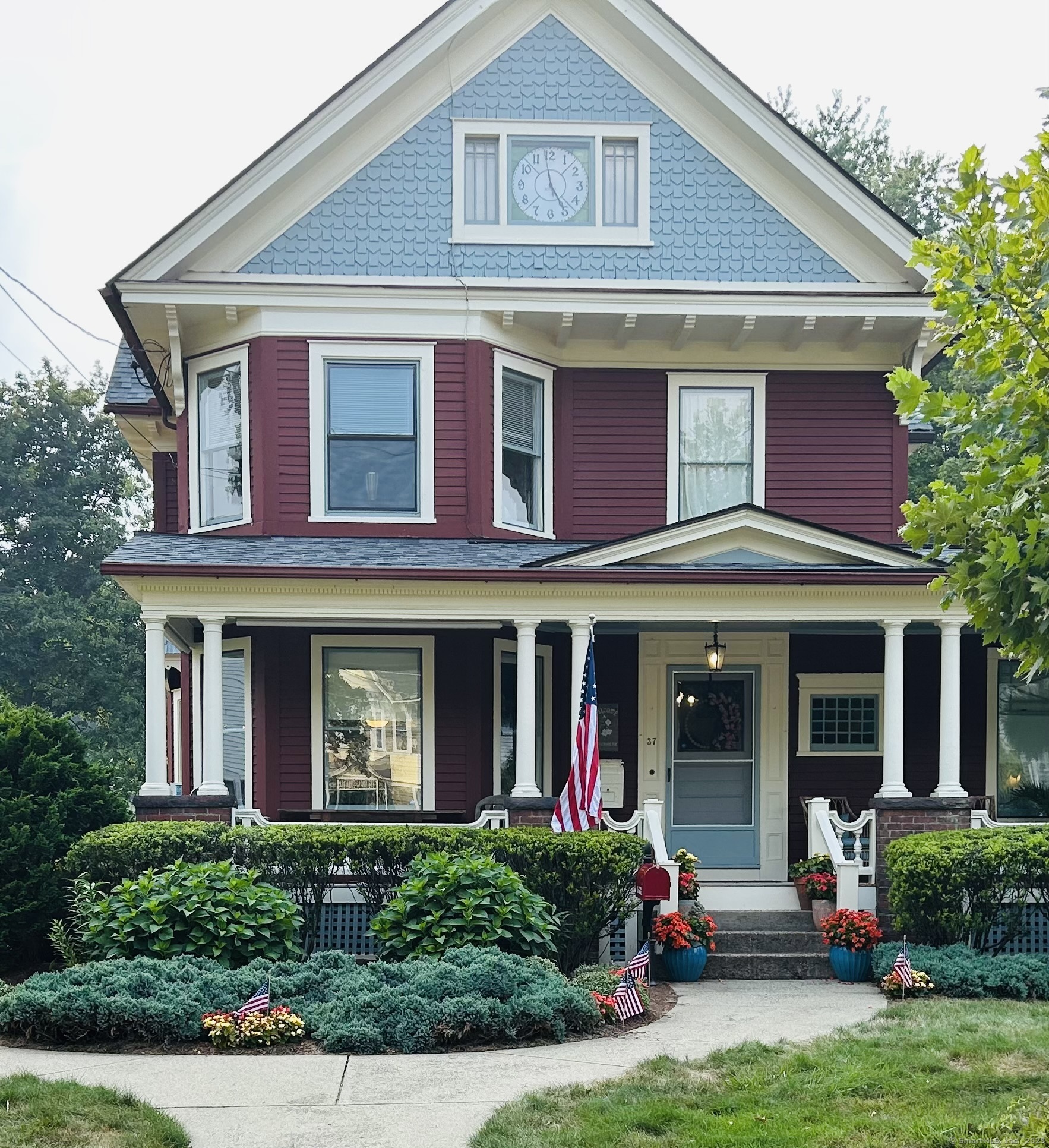 front view of the brick house