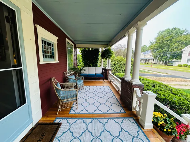 a outdoor space with chairs