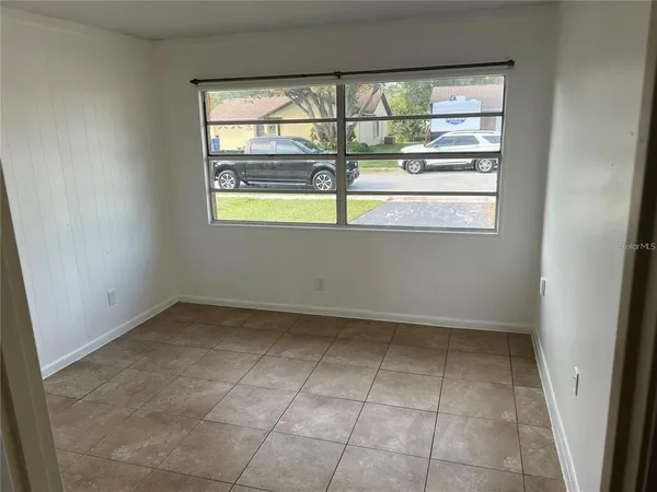 an empty room with a window