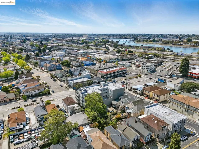 an aerial view of a city