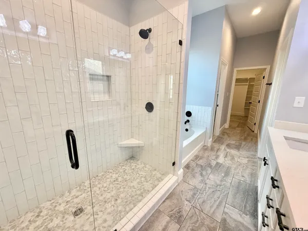 a bathroom with a shower