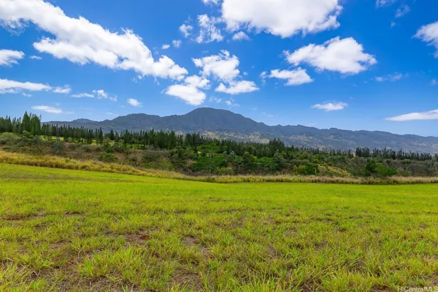 a view of a lake with sunset