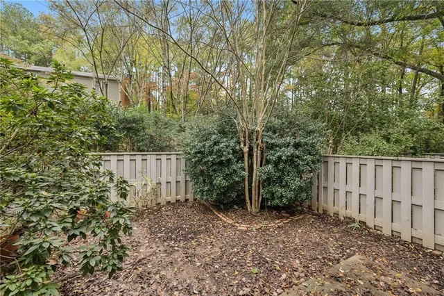 a view of backyard with green space