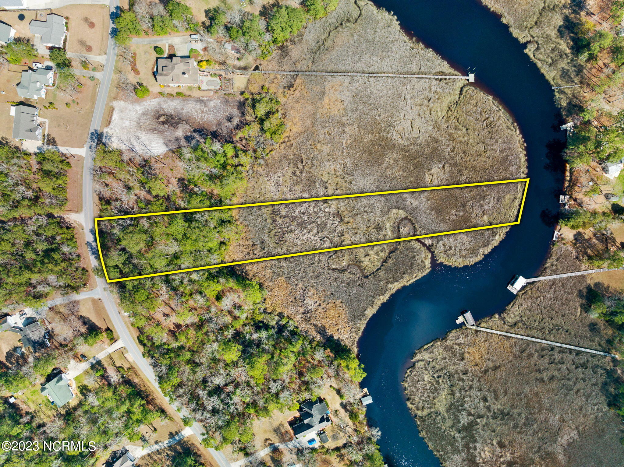 236 White Oak Bluff Road Stella, NC 28582 - Photo 2 of 8 Overhead View w/Lot Delineation