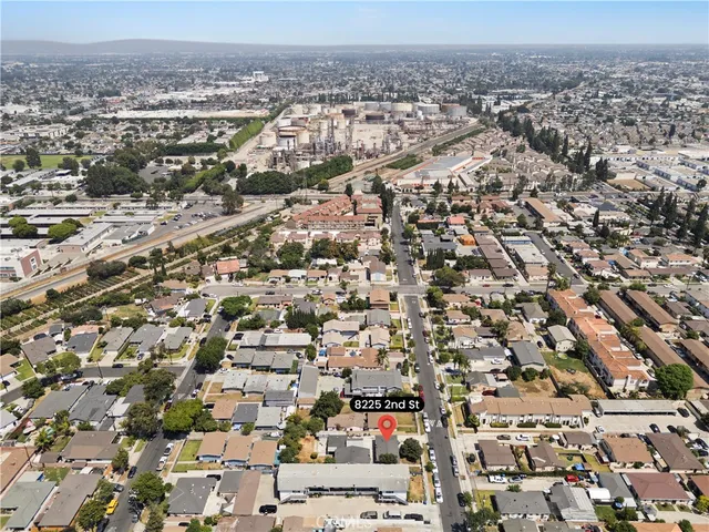 an aerial view of a city
