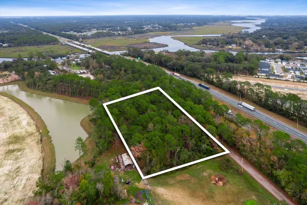 an aerial view of lake