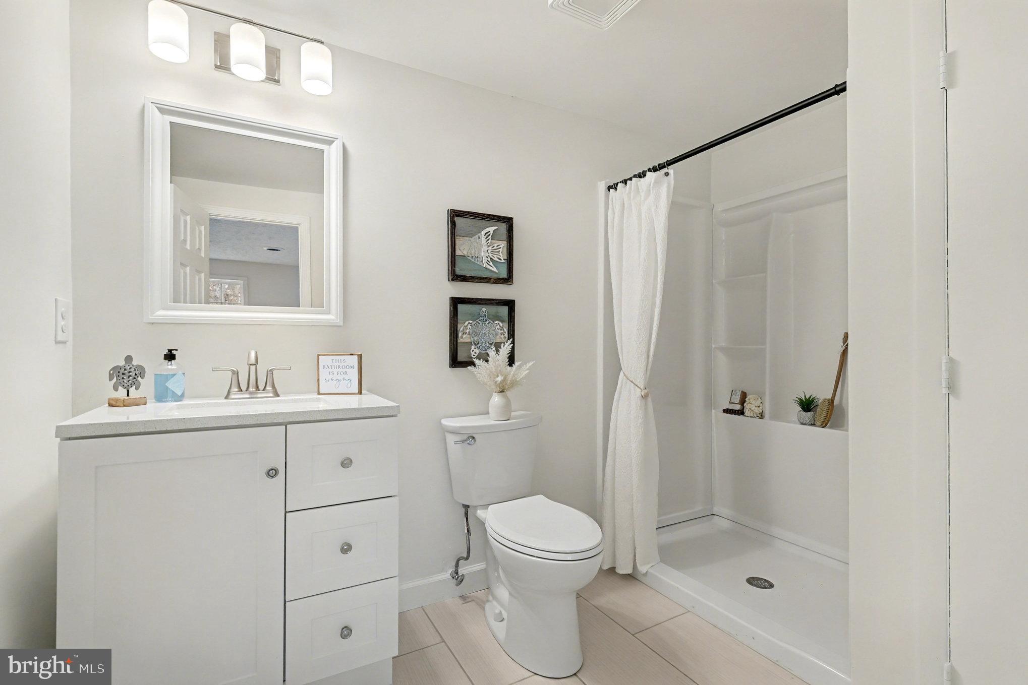 305 Green Street Locust Grove, VA 22508 - Photo 14 of 25 a bathroom with a sink a toilet and shower