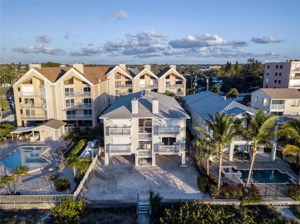 an aerial view of multiple house