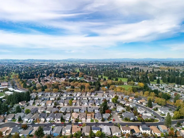 an aerial view of multiple house