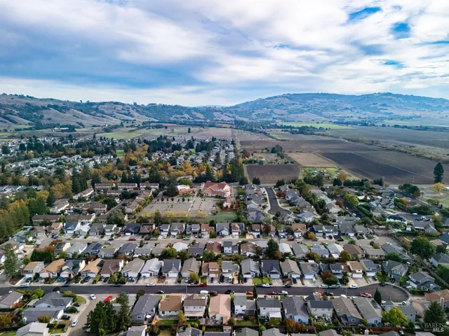 an aerial view of a city