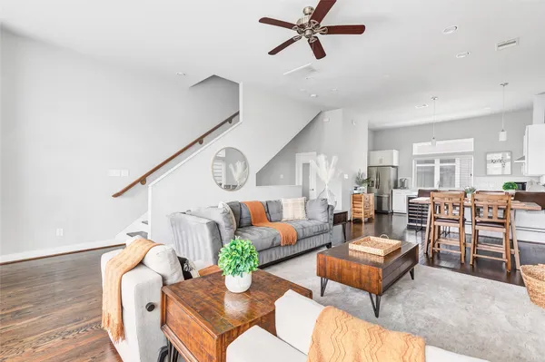 a living room with furniture