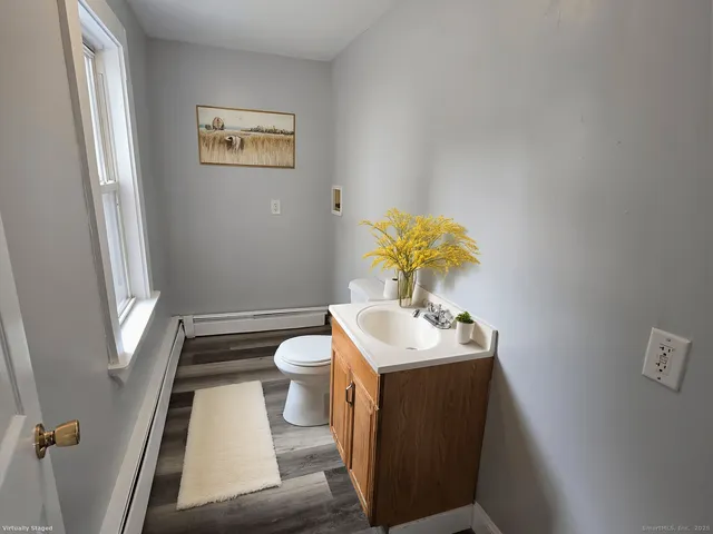 a bathroom with a sink toilet and vanity