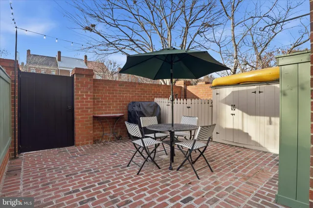 a table and chairs in patio