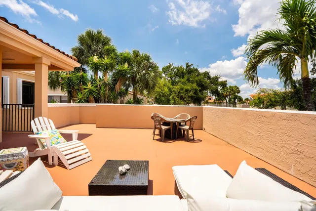 a view of outdoor space with seating