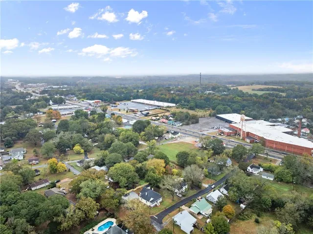 an aerial view of multiple house