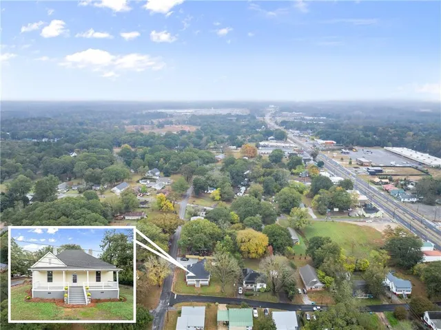 an aerial view of a city