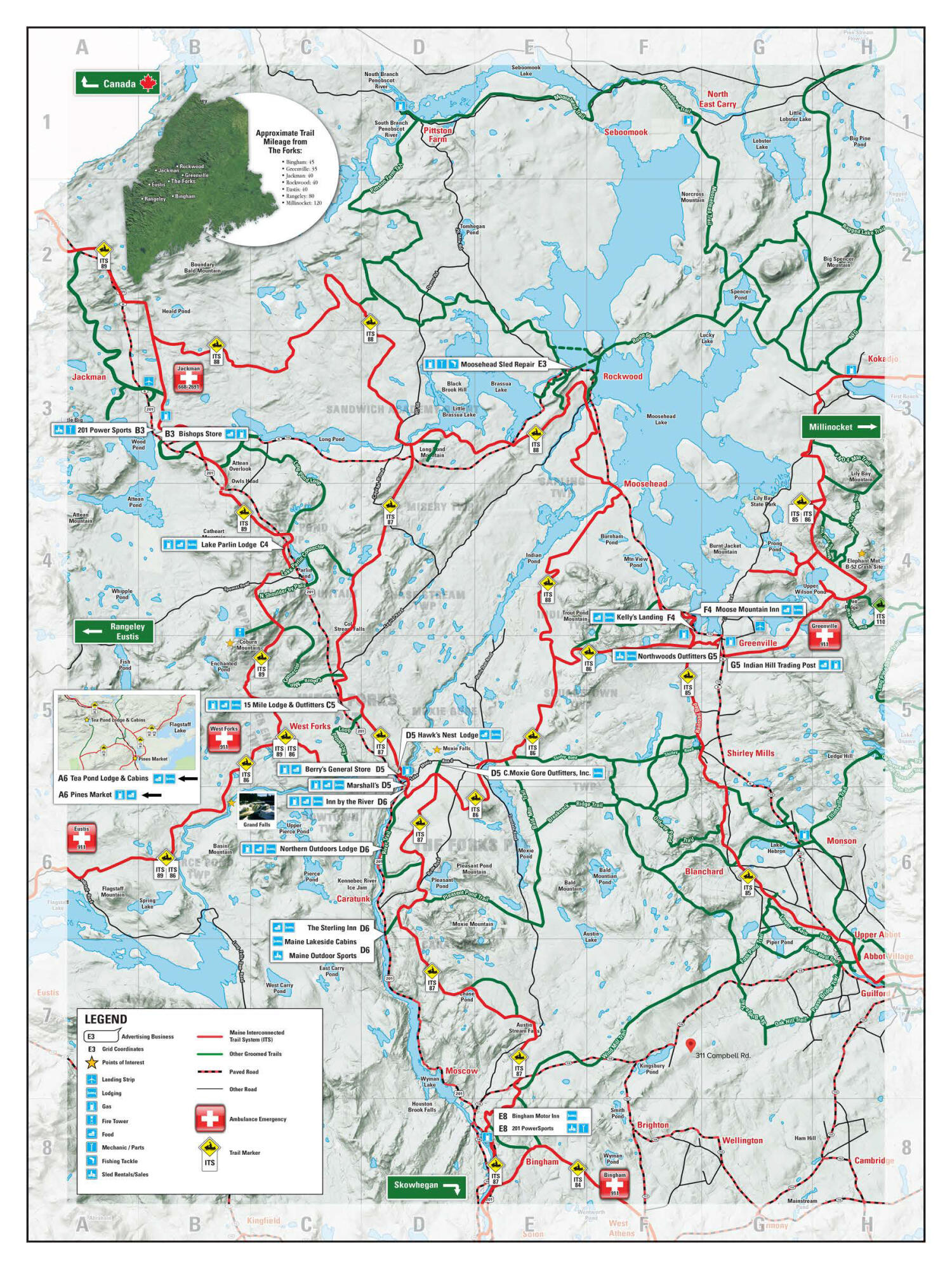 311 Campbell Road Harmony, ME 04942 - Photo 36 of 37 2020-snowmobile-trail-map copy