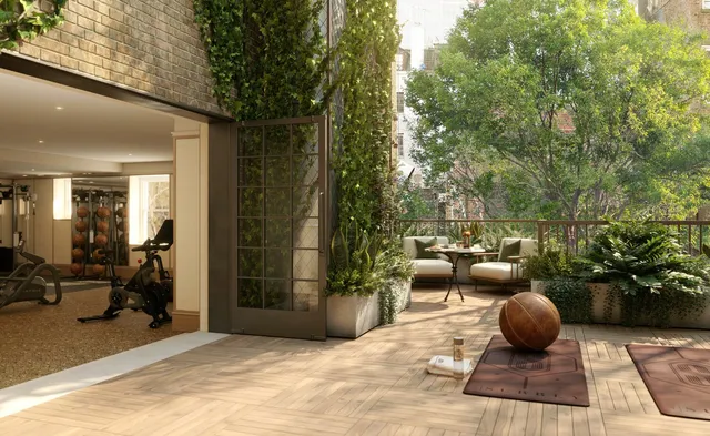 a living room with furniture