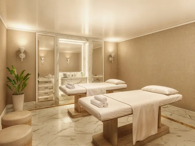 a city view with tall buildings