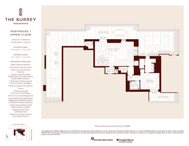 $50,000,000 | 20 East 76th Street, Unit PH1 | Lenox Hill