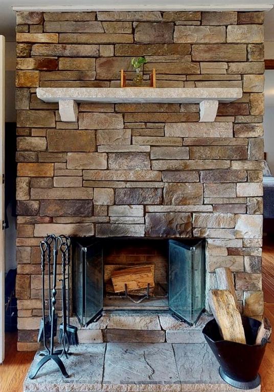 811 Shadycrest Road Pittsburgh, PA 15216 - Photo 3 of 25 Living Room - Stone Log-Burning Fireplace