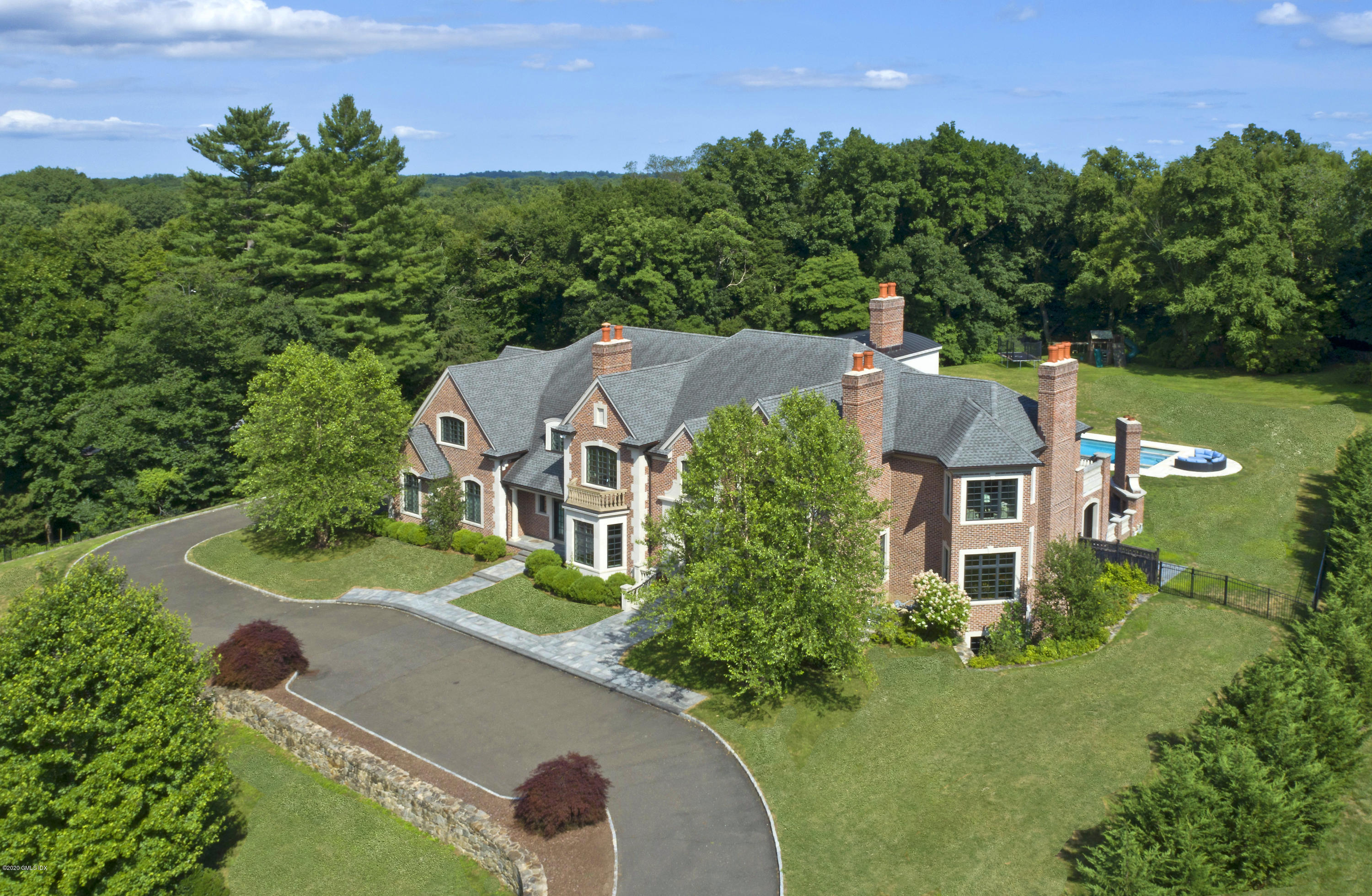 an aerial view of a house