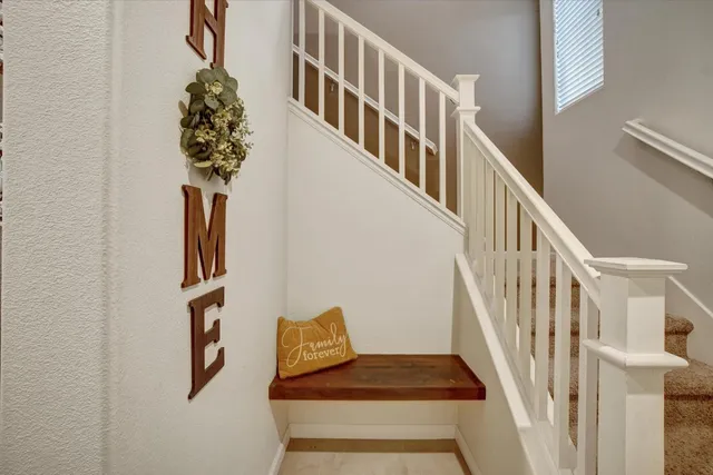 a view of entryway with wooden floor