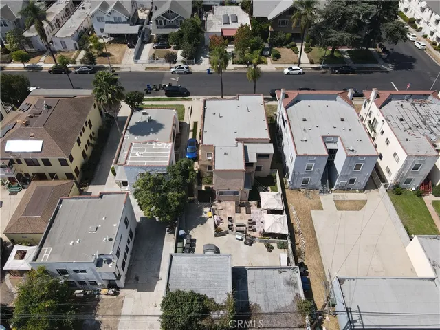 an aerial view of a city with lots of residential buildings