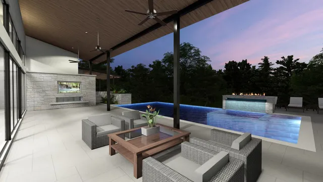 a outdoor space with furniture