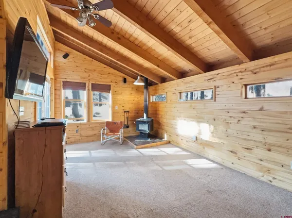 a view of a wooden door