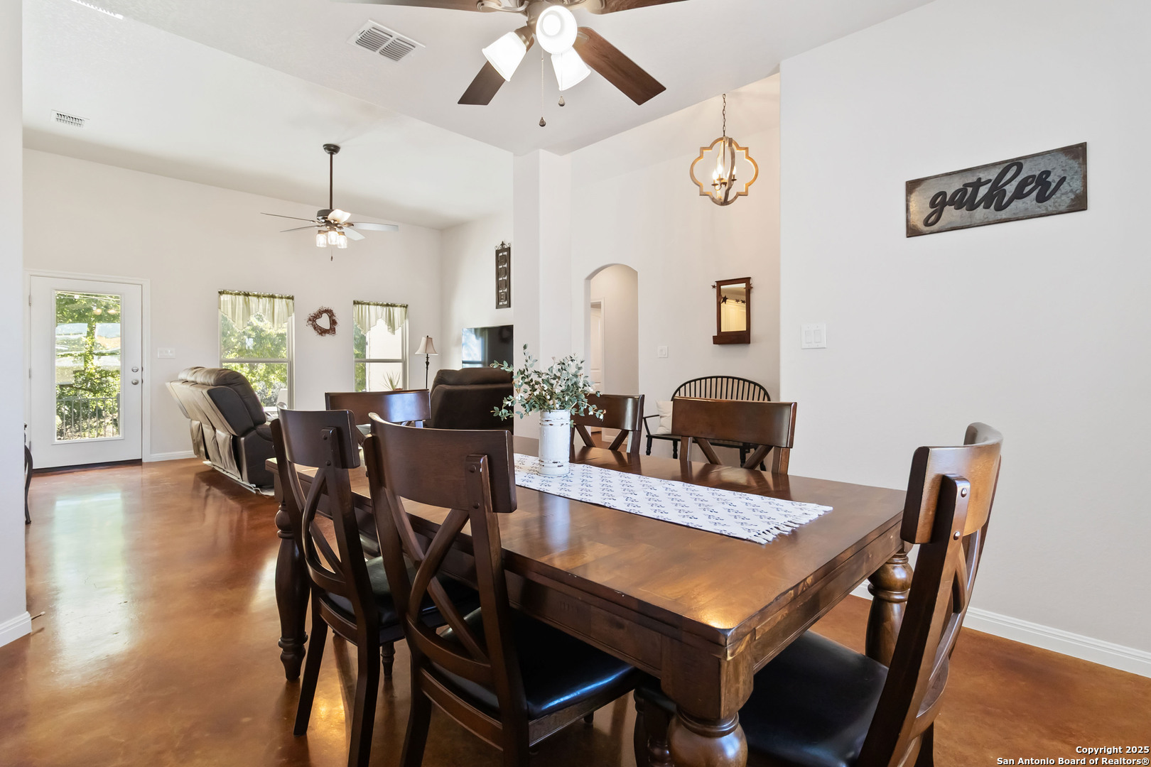342 Wood View Circle Bandera, TX 78003 - Photo 19 of 45 a view of a dining room with furniture and wooden floor