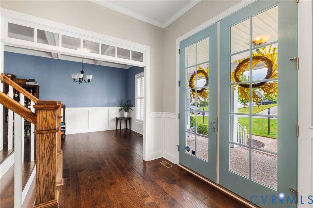 16507 Hannington Drive Midlothian, VA 23112 - Photo 6 of 43 a view of entryway and hall with wooden floor