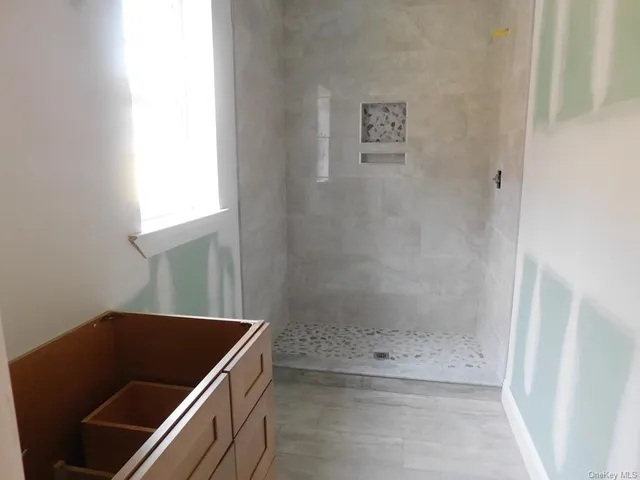 a bathroom with a shower