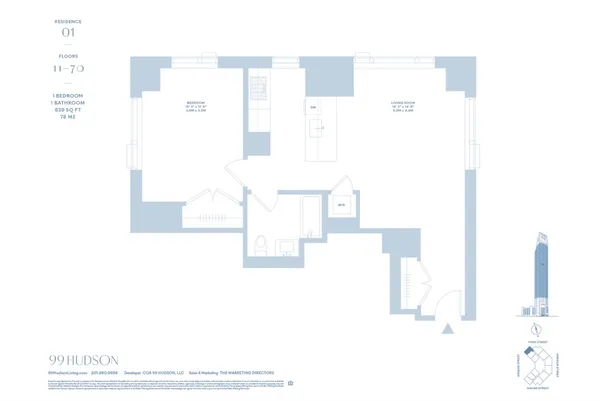 $4,500 | 99 Hudson Street, Unit 2101, Jersey City, NJ 07302