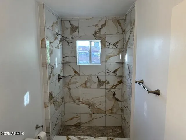 a bathroom with a shower