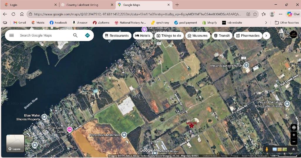 7256 Johnson Road Granbury, TX 76049 - Photo 40 of 40 Aerial map of property and surrounding area