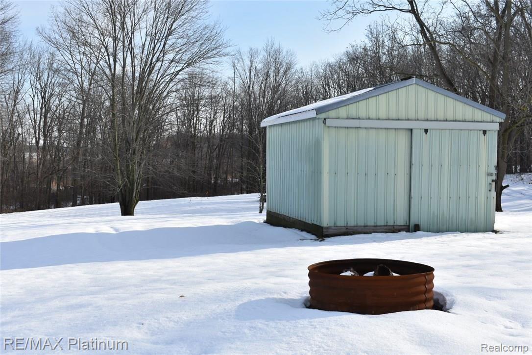 Shed and firepit